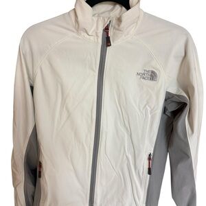 The North Face Cream and Gray Full-Zip Jacket